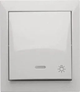 Ndërprerës muri Kontakt-Simon Aquaclick Button Light, me ndriçim, IP44, i bardhë - 1