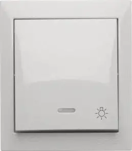Ndërprerës muri Kontakt-Simon Aquaclick Button Light, me ndriçim, IP44, i bardhë