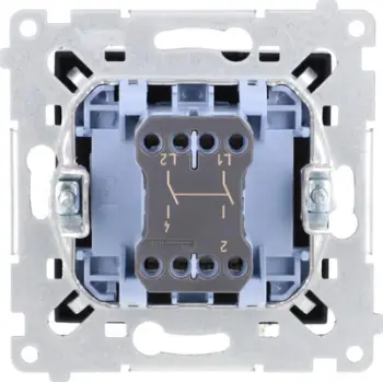Ndërprerës dypolësh Kontakt-Simon Simon 54 DW2A.01/49, 16AX 250V, i zi mat