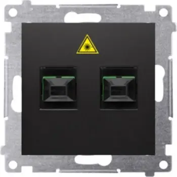 Modul optik Kontakt Simon 54 DGS2.01/49, prizë dyshe SC APC, IP20, i zi mat