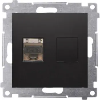 Prizë kompjuterike Kontakt-Simon Simon 54 D61E.01/49, RJ45 Cat 6, e ekranizuar, e zezë mat