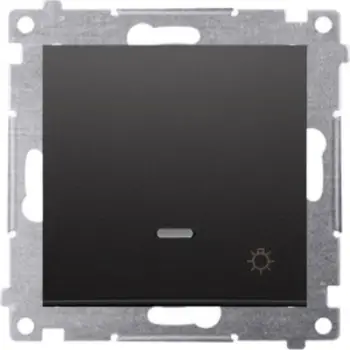 Buton ndriçimi Kontakt-Simon Simon 54, me LED, 10AX 250V, i zi mat