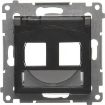 Kapak prizash telekomunikimi Kontakt Simon 54, për module Keystone, IP44, i zi mat