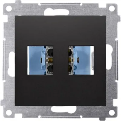 Kapak prizë telekomunikimi Kontakt-Simon Simon 54 Flat, dy porta Keystone, i zi mat - 1