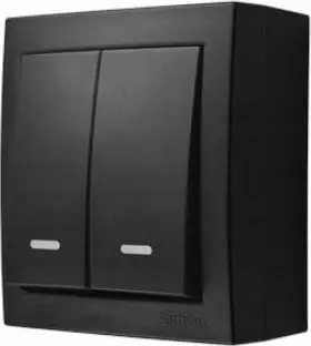 Ndërprerës sipërfaqësor Kontakt-Simon Aquaclick ACW5L/49, 10AX 250V, IP44, i zi