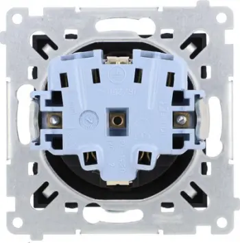 Prizë murale Kontakt Simon 54 Schuko DGSz1CZ.01/49, modul me perde mbrojtëse, 16A 250V, e zezë mat