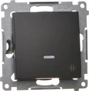 Ndërprerës crossover me LED Kontakt-Simon Simon 54, modul, 10AX 250V, i zi mat
