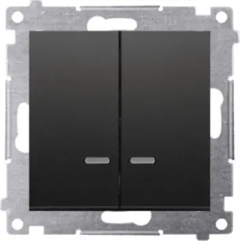 Ndërprerës llustre Kontakt-Simon Simon 54 DU1W DW5ABL.01/49, LED, IP44, i zi mat