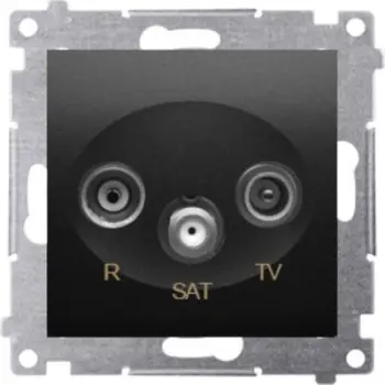 Prizë antene Kontakt Simon 54 DASK.01/49, modul final R TV SAT, e zezë mat