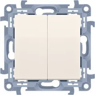 Lidhës elektrik i dyfishtë Kontakt-Simon, 10AX / 250V, IP20, i bardhë