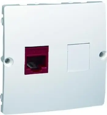 Prizë njëfishe kompjuteri Contact-Simon, RJ45, Cat.5e, e bardhë