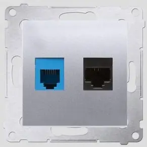 Prizë rrjeti Kontakt-Simon SIMON54, RJ45, cat.5e + RJ12, e argjend
