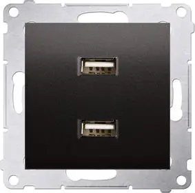 Karikues Kontakt-Simon Simon54, 2xUSB, 2.1A 5V/DC, antracit