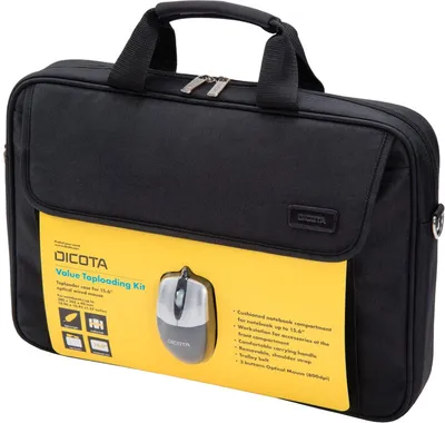 Çantë Dicota Value Toploading Kit për laptop 15.6", e zezë - 1