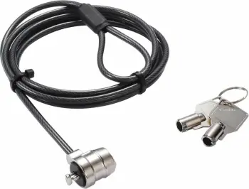Kabëll sigurie Dicota T-Lock Base, 2m, me çelësa, i zi argjendtë
