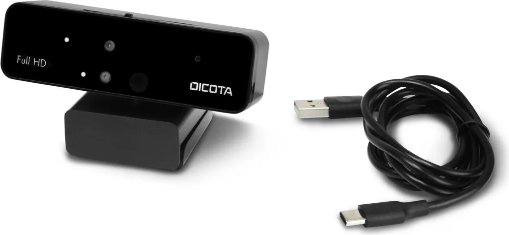 Webcam DICOTA PRO Face Recognition Full HD, 1.5m, e zezë - 5