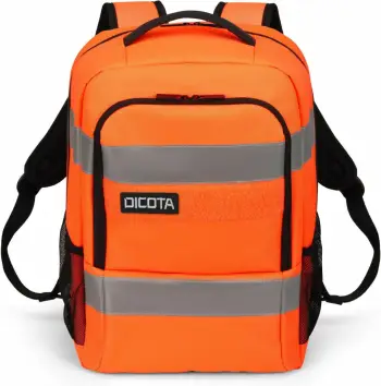 Kasë shpine DICOTA P20471-18, 24L, ndarje për laptop, rPET, zi/gri/portokalli