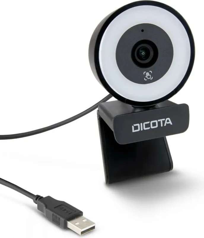 Webcam DICOTA Ringlight 5MP e zezë - 3