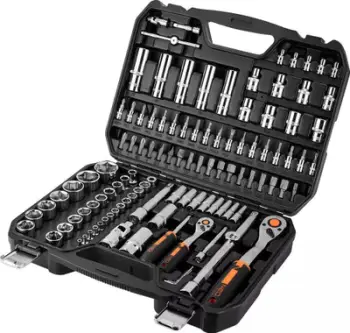 Set veglash Neo 10-066, 110 pjesë, çelik krom vanadium, në kuti plastike