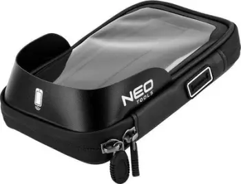 Çantë biçiklete Neo Waterproof 91-001, për timon, me mbajtës telefoni 6", e zezë