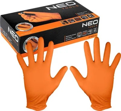 Doreza pune Neo Nitrile, nitril, 50 copë, XL, portokalli - 1