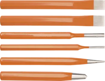 Set shpuese dhe dalta Neo 33-061-NEO, 6 copë, të portokallta