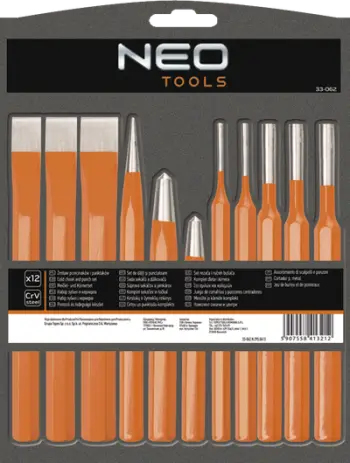 Set shpuese dhe dalta Neo (33-062), 12 copë, portokalli