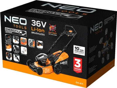 Kositëse bari me bateri Neo 04-611, 36V, 45cm, gri - 5