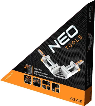 Kapës këndor i dyfishtë Neo Tools Corner Clamp, alumini, dorez ergonomike, gri - 5