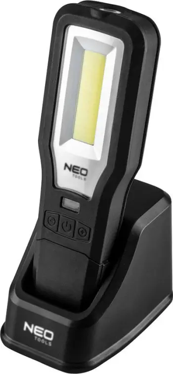 Lampë pune Neo Workshop, COB LED 550 lm, me bazë dhe karikues, portokalli