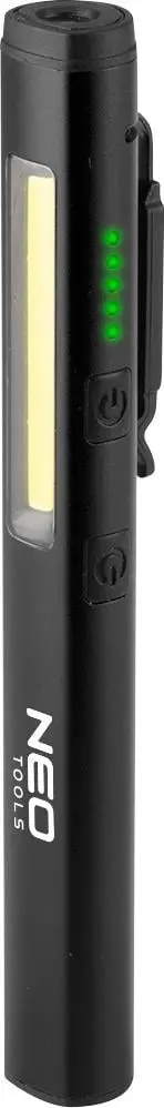 Lampë inspektuese Neo 99-077, 450 lm COB LED, 4 në 1 lazer UV elektrik dore, alumini