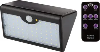 Llambë muri solare Neo 99-091, 900 lm, me telekomandë, e zezë