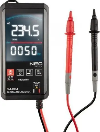 Multimetër digjital Neo 94-004, True RMS, ekran LCD, portokalli