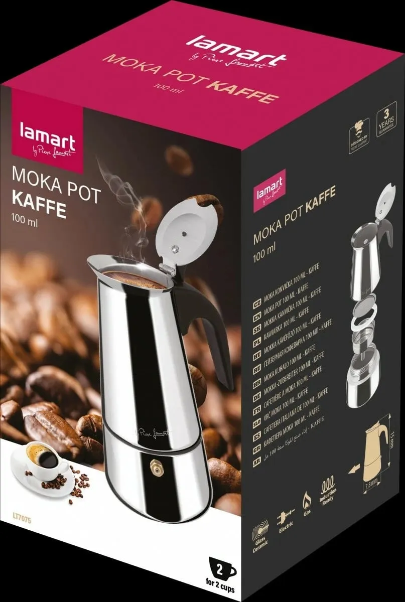 Aparat për kafe Moka Lamart LT7075, 100ml, e argjendtë - 5