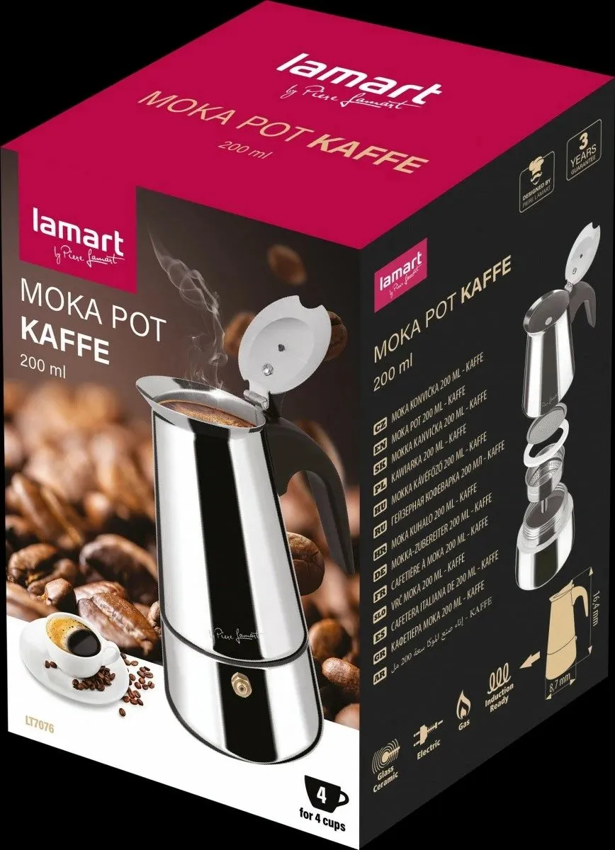 Aparat për kafe Moka Lamart LT7076, 200ml, e argjendtë - 5