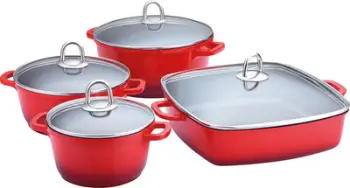 Set tenxhere Lamart K16202428, 8 copë, të kuqe