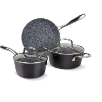 Set tenxhere Lamart LT1283, 5 pjesë, Granit, e zezë/gri