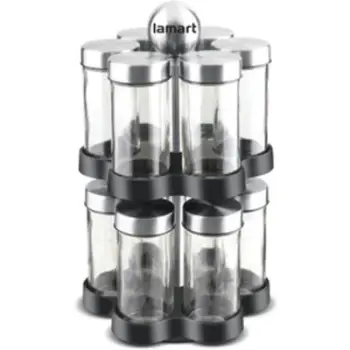 Set kavanoza për erëza Lamart LT7044, 12 copë, transparente