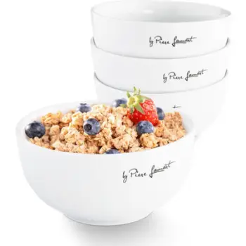 Pjata set porcelani 4 copë Lamart LT9014, të bardha