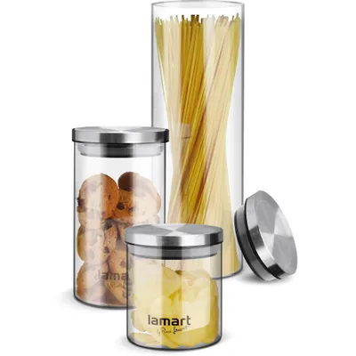 Set kavanozë qelqi Lamart LT6025, 3 copë - 2