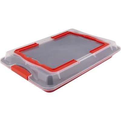 Tepsi me kapak të plastikës Lamart LT3102, e kuqe - 3