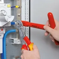 Darë Knipex 87 26 250, 250mm, krom-vanadium, dorezë izoluese, kuqe/verdhe - 2