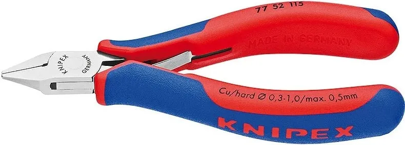Prerëse anësore precize Knipex 77 02 115, për elektronikë, doreza plastike, e zezë - 1