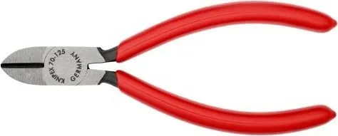 Prerës kabllosh Knipex 70 01 125, 125mm, çelik inox, dorezë plastike, kuqe - 1
