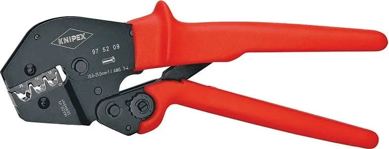 Pinca krimpimi Knipex 97 52 09, çelik, dorezë plastike, 250mm, e kuqe - 1