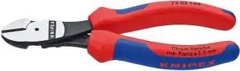 Pincë prerëse anësore Knipex 160mm, krom-vanadium, kuqe/blu