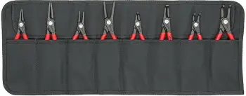 Set kapëse për unaza sigurie Knipex KN 00 19 582, 8 pjesë, me çantë rrotulluese, shumëngjyrësh