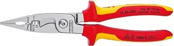 Pinca të holla Knipex 13 86 200, çelik, dorezë plastike, 200mm, portokalli/kuqe