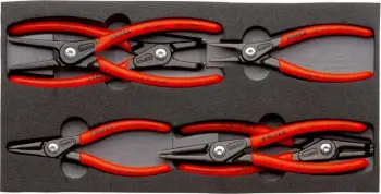 Set pincash Knipex 00 20 01 V02, dorezë e kuqe, 4 copë