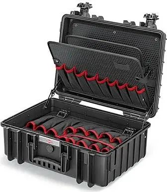 Kuti veglash Knipex 00 21 35 LE, polipropilen, rezistente, e zezë
